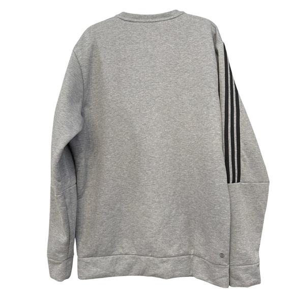 Adidas 3-Stripes Gray Crewneck Sweatshirt | Men’s M - Picture 2 of 7